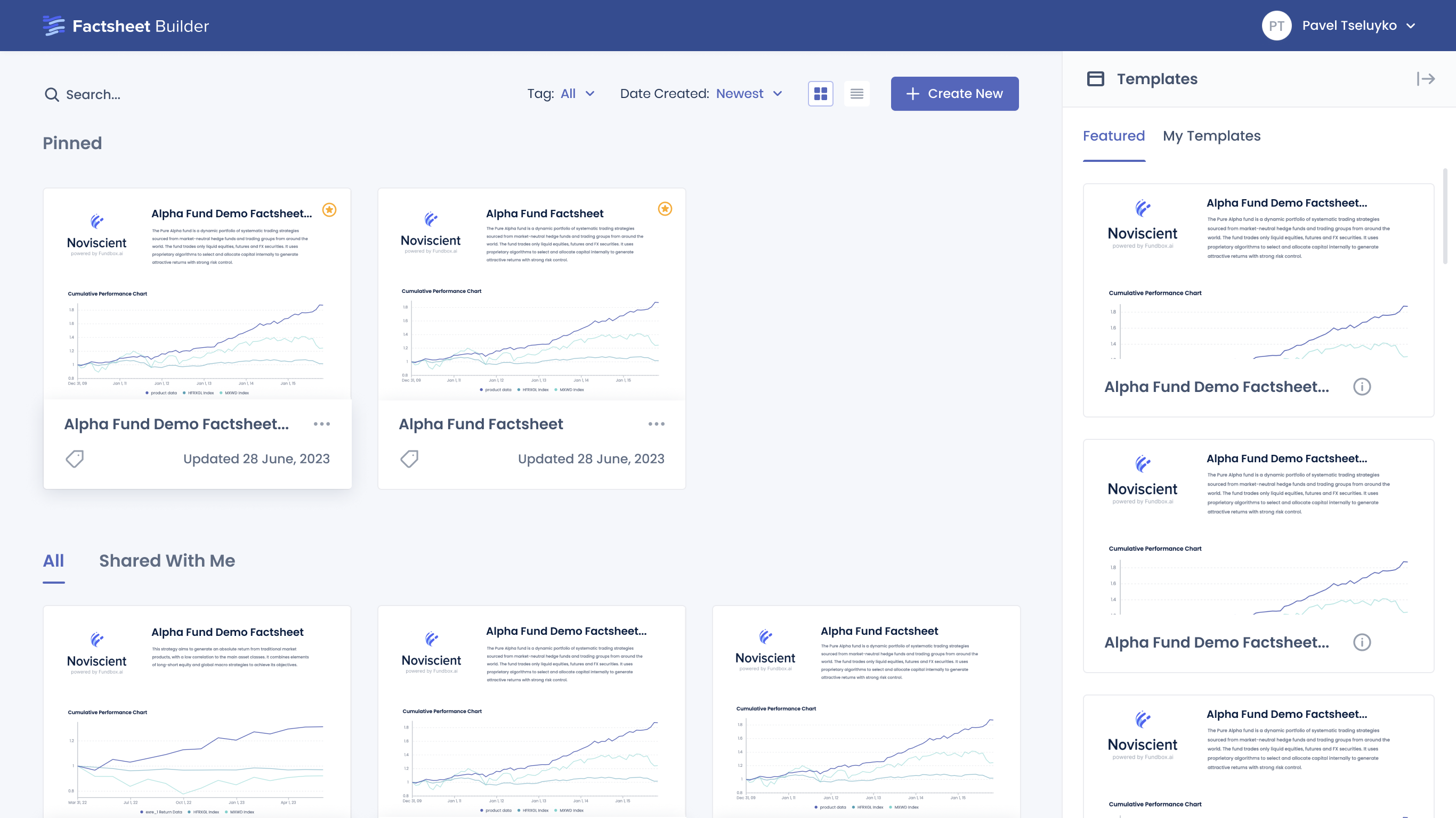 Noviscient Factsheet Builder Standalone